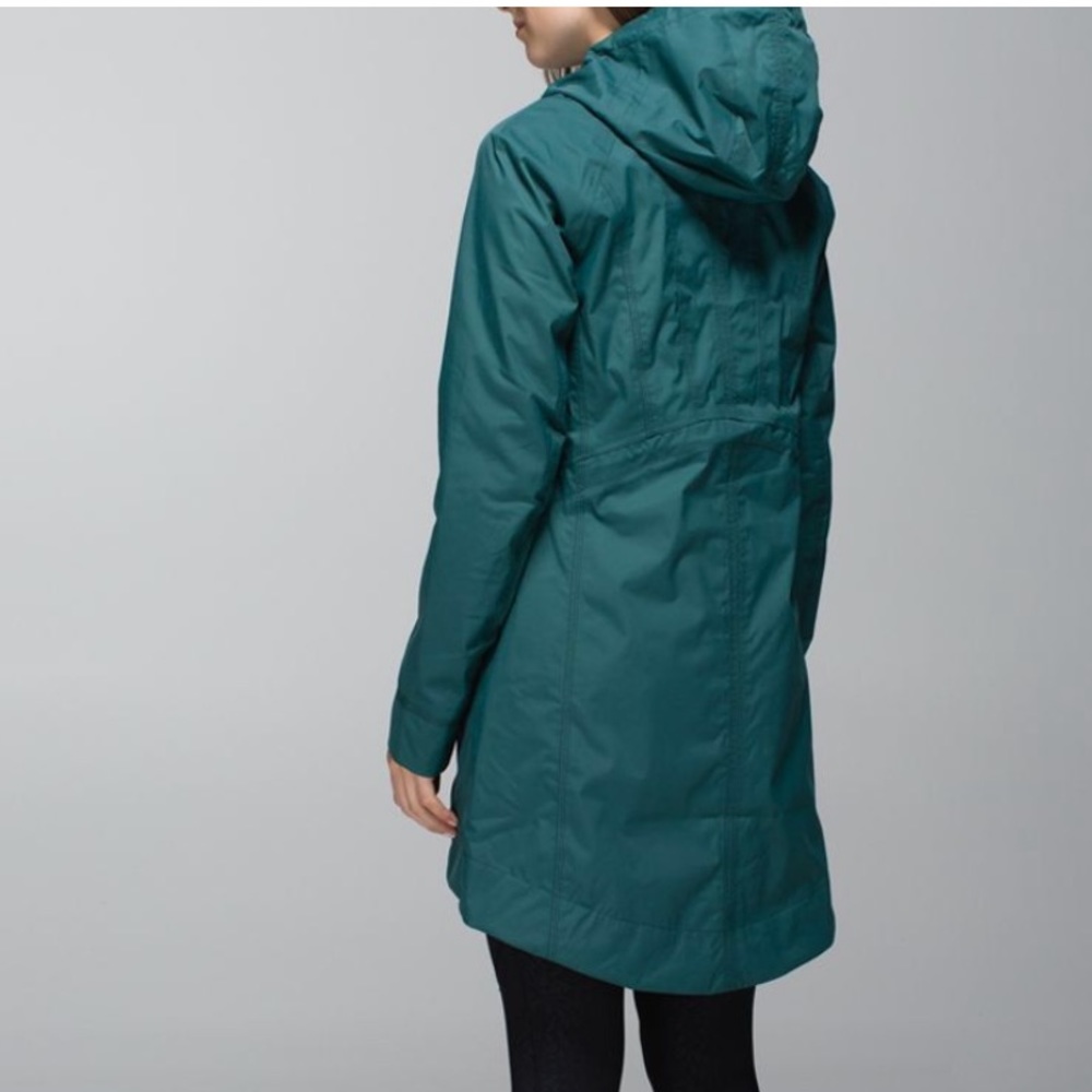 lululemon athletica forest green right as rain Hooded Jacket